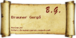 Brauner Gergő névjegykártya
